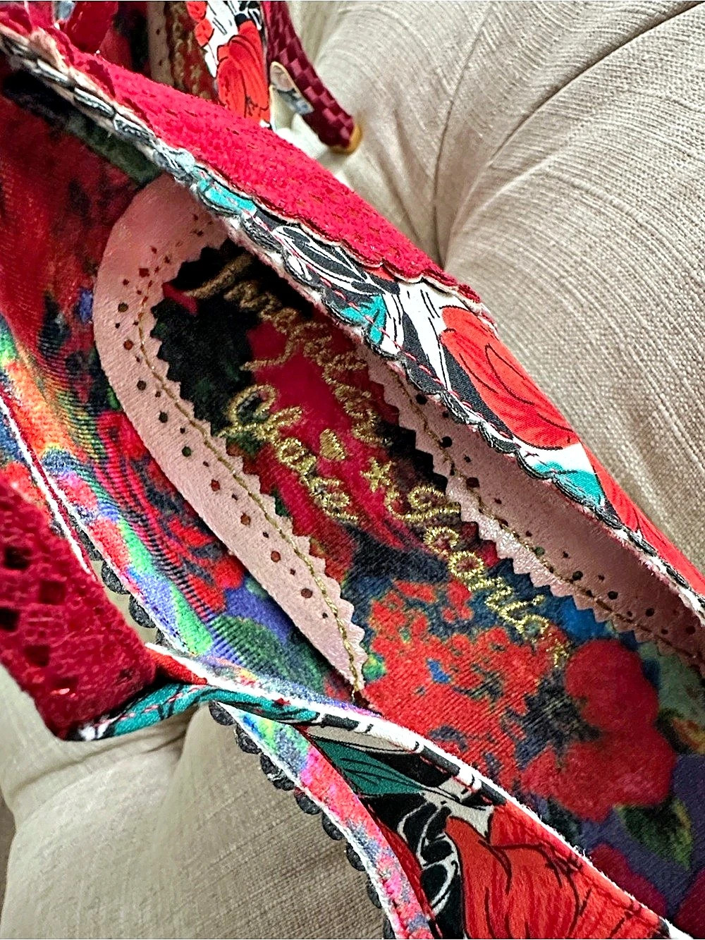 Irregular Choice Just In Time Floral Bow Heels Red & Multicolor US 8 - Picture 9 of 10